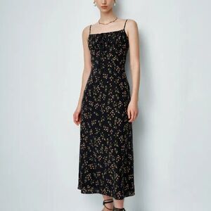 Fabrique Nora Floral Slip Camin Dress in Mulberry Silk Crepe